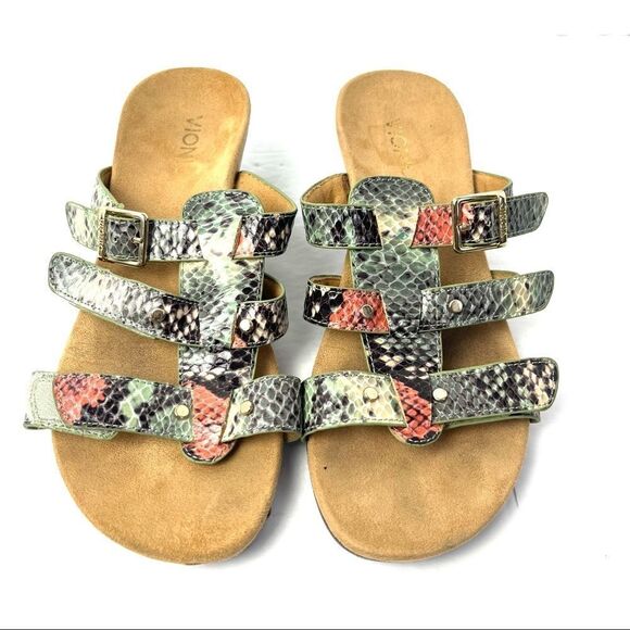 Vionic by Orthaheel Park Radia Snakeprint Print Wedge Sandals Size 8 Wide - Picture 2 of 13